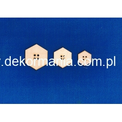 SKLEJKA #3mm Guziki  komplet 3szt , sześciokąty  h- 5,4,3cm      (nr. 25,28,30)